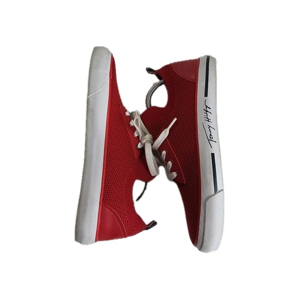 Tommy‎ Hilfiger twGESSIE Red Mesh Sneakers Logo Lace Up Size 9.5 Men